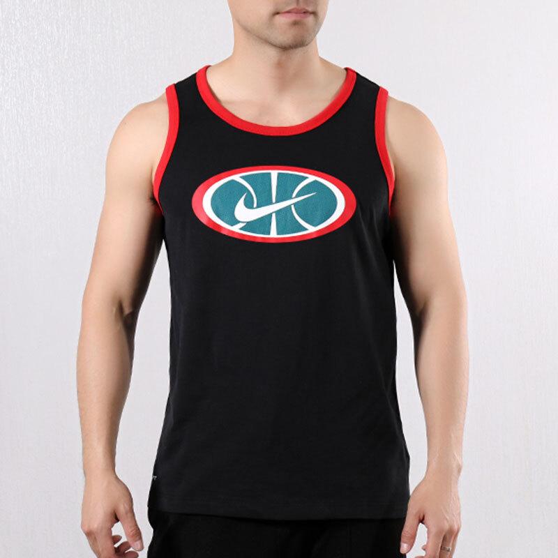 Nike Logo Print Color Block Basketball Vest Men Tops Black BQ3676-010