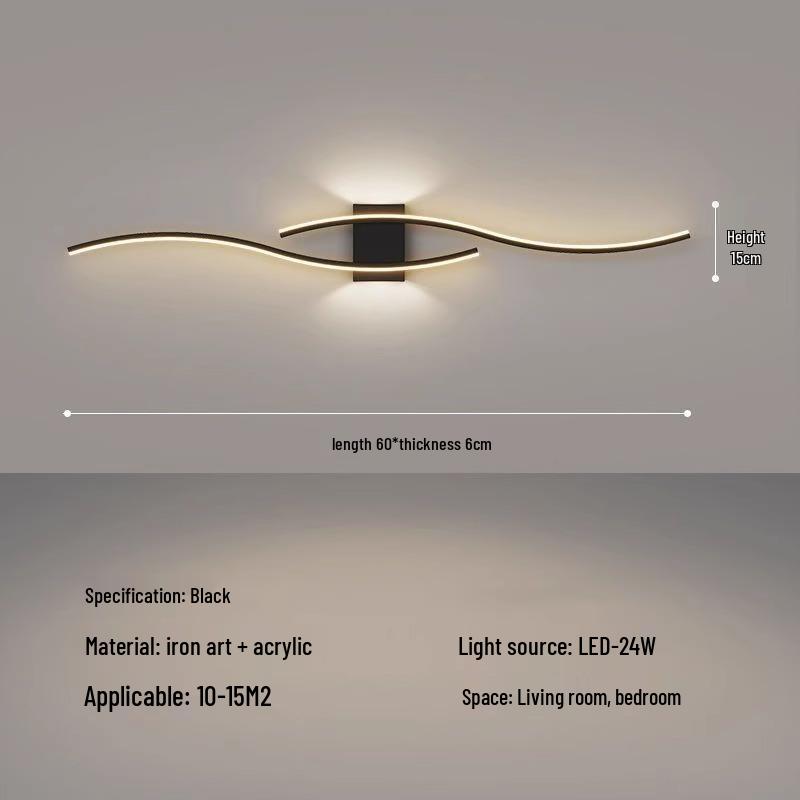 

Минималистичный прикроватный настенный светильник - Современное декоративное освещение в виде длинной полосы для гостиной или коридора.