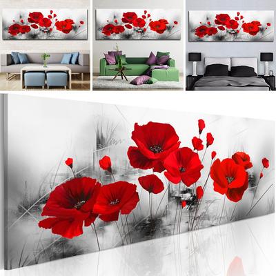Single Red Flower Canvas Printed Painting Picture Home Wall Decor