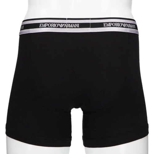 Emporio Armani SHINY LOGOBAND Men's Boxer Briefs with a Shiny Waistband and Logo, Front Closure, Size Small (EU Size), Navy (Product Code: 54045128)