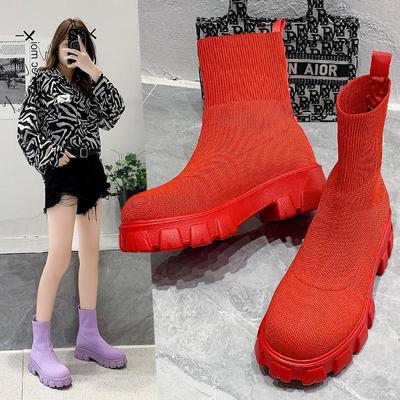 Stivaletti Sportivi in Maglia da Donna Autunno/Inverno 2024 Cross-Border - Scarpe Calzino Slip-On Taglia Grande