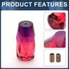 INFINAUTO 1 Set 10cm Universal Auto and Manual Car Gear Shift Knob with 2 Adapters Acrylic Red Purple