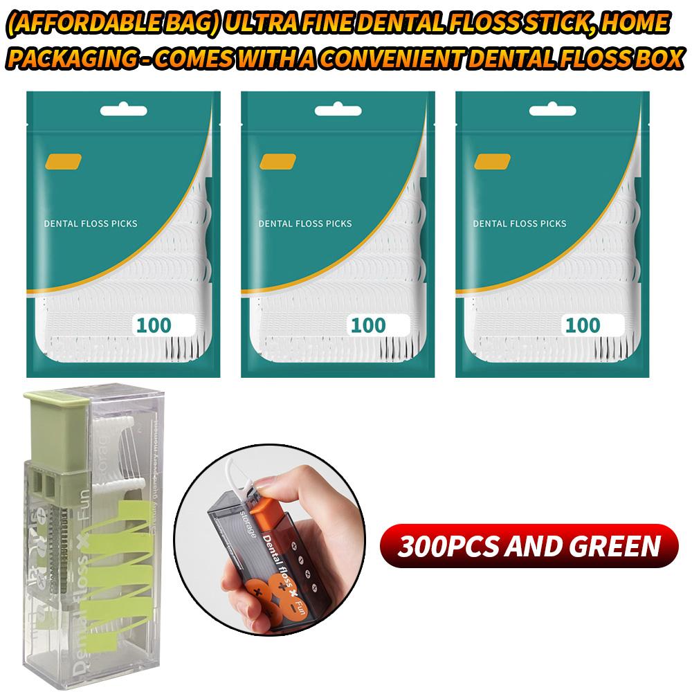 Family Pack Ultra Fine Dental Floss Picks 100/300PCS, Disposable Interdental Cleaners, Reusable Portable Travel Case Included