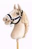 Hobby Horse Adjustable Halter A3 Black with White Fur