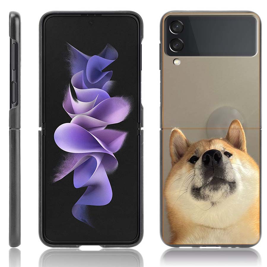 

Animal Shiba Inu Dog Funda Phone for Samsung Z Flip 7 6 Galaxy Z Flip 5 3 4 5G Case Black Hard PC Shell Protective Cover Samsung Z Flip 7 5G