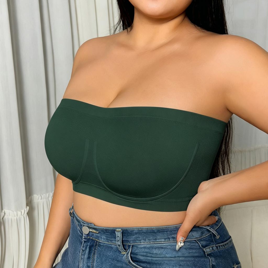 Zeriluna Strapless Non-slip Bandeau Bra Highly Elastic and Comfortable Off-shoulder Clothing Available In Multiple Colors