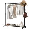 Rolling Clothing Rack Adjustable Heavy-Duty Telescopic Garment Rack Floor Hanger Storage Wardrobe For Bedroom Clothing Store