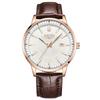 LIGE Men Business Quartz Watch Leather Strap Calendar Waterproof Minimalist Wristwatch