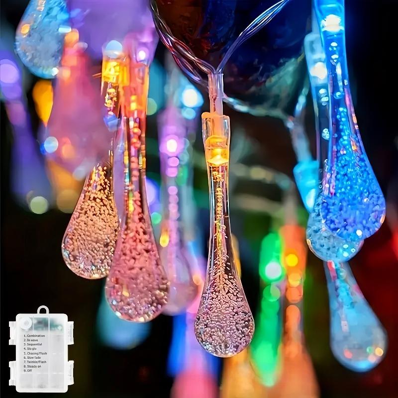 

LED Droplet/raindrop String Lights, Christmas String Yard Decoration Lights,8-mode,Suitable for Garden,Camping,Party,Birthday,Yard Decoration 1.5m10led-multicolor