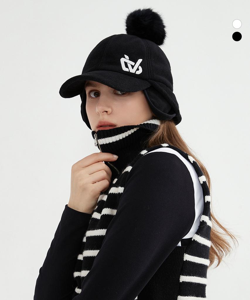 DUVIK Women'S Fleece Pom-Pom Earflap Golf Cap Dc4Wap003