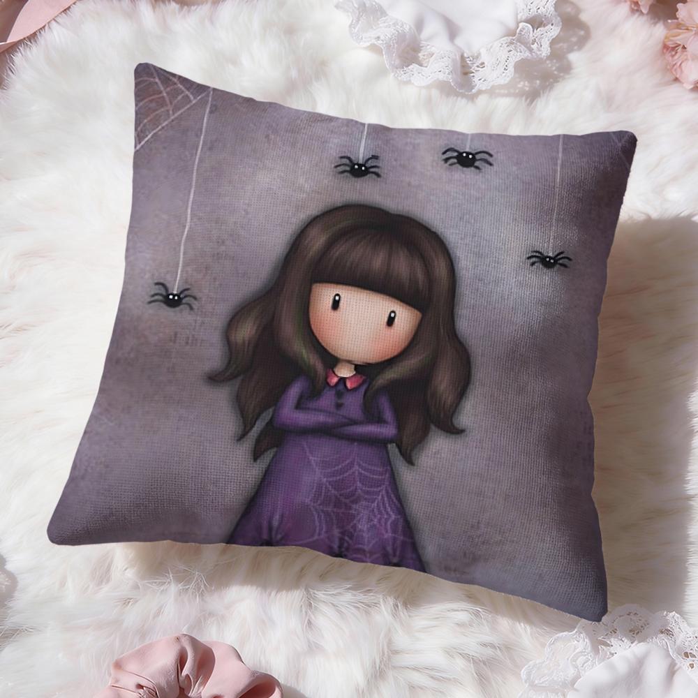 Cartoon S-Santoro Gorjuss Cushion Cover Premium Comfort Reversible Pillow Cove -Two in One Design for Any Room & Car Interior