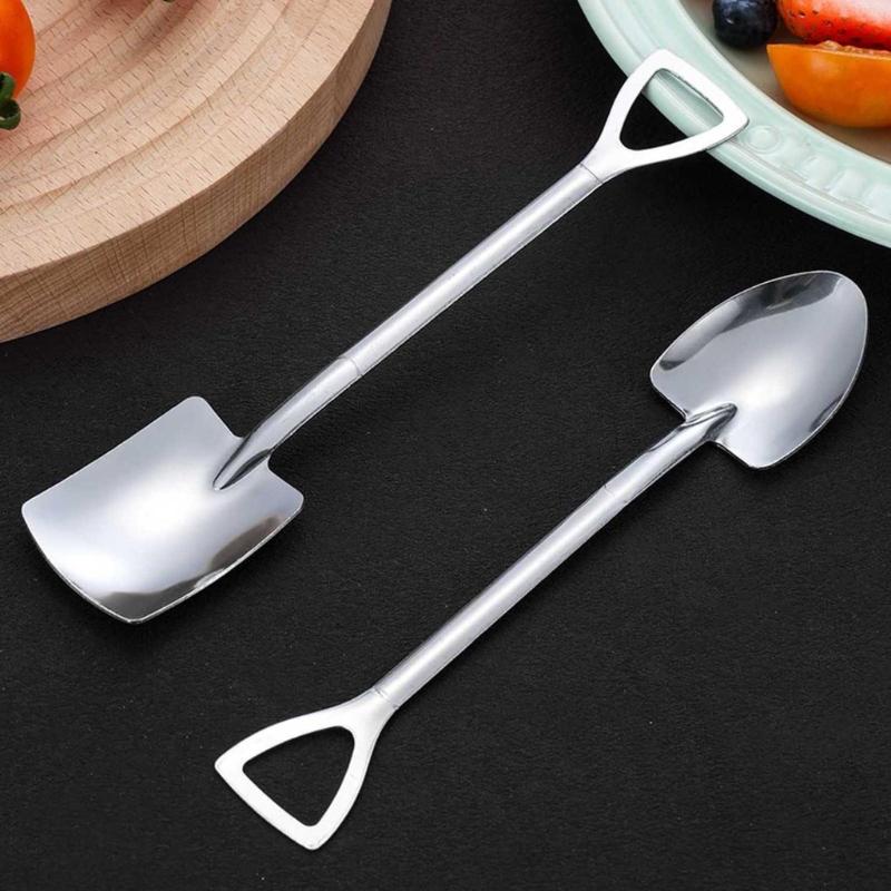 10 szt. Łyżeczki w kształcie łopaty, łyżeczki deserowe, urocze łyżeczki w kształcie łopaty, łyżeczki doniczkowe ze szpicem do mieszania kawy, owoców i deserów