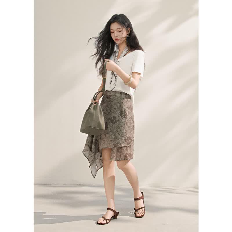 Mishow Vintage Bohemian Print A-Line Skirt