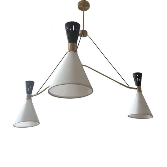 3-Arm Mid-Century Modern Sputnik Chandelier with Shades Hanging Ceiling Light for Dining Room, Kitchen, Living Room, Bedroom Unique