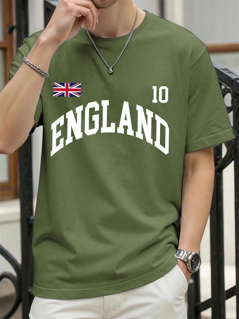 England Letter Uk Print TShirt For Men Cotton Summer T Shirts ONeck AllMatch Clothing Unisex Casual Loose Short Sleeve