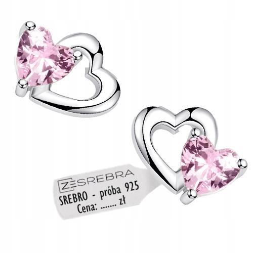 Earrings With S925 Cubic Zirconia Hearts, Crystals, Stud