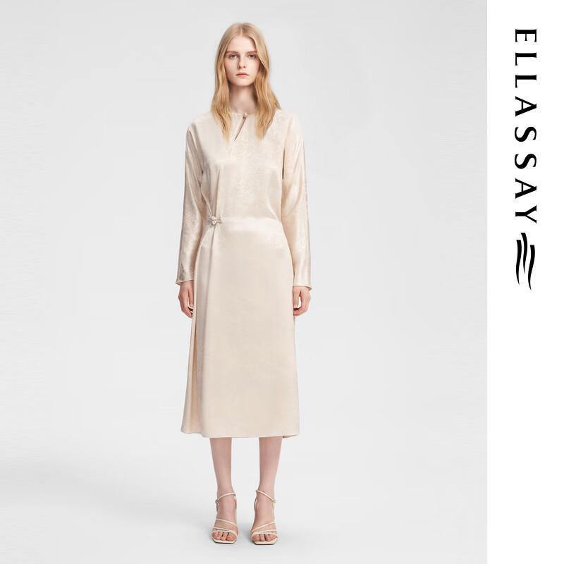 

ELLASSAY Women s White Jacquard Embroidered X-Shape Midi Dress L