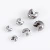 20 Stück Stahlfarbe Edelstahl Crimpperlen-Abdeckungen Offene Halbrunde Crimpperlen-Knotenabdeckung Kleine Perlen für Schmuck Bastelherstellung