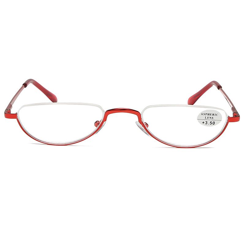 Retro Ultra-licht Metall Halb Rahmen Lesebrille Tragbare Männer Frauen Leser Optische Spektakel Kleine Rahmen Brillen