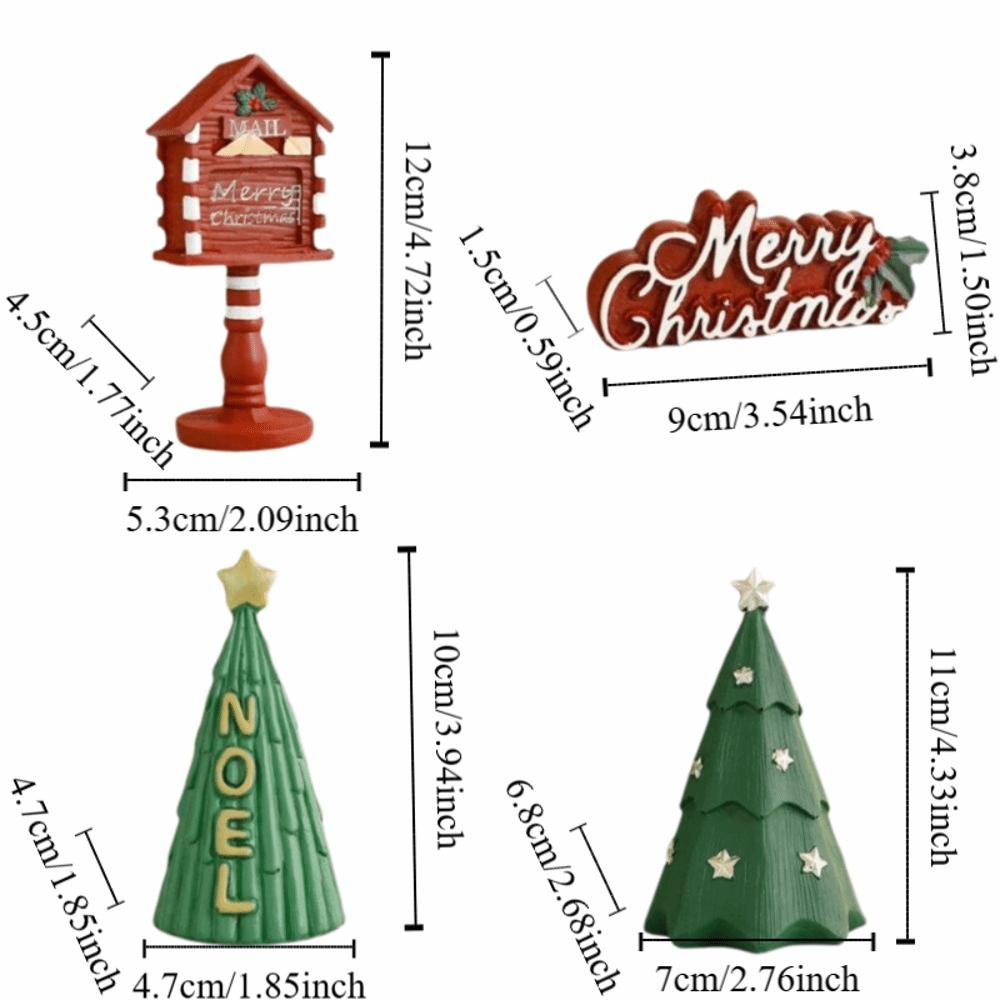 Handicrafts Christmas Tree Decoration Set Resin Mini Christmas Tree Desktop Ornaments Office