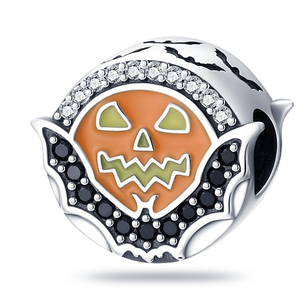 Halloween Glow Color Changing Skeleton Ghost Cucurbit Charm Bead Component Bead Components Compatible With Authentic Original Bracelet High Quality