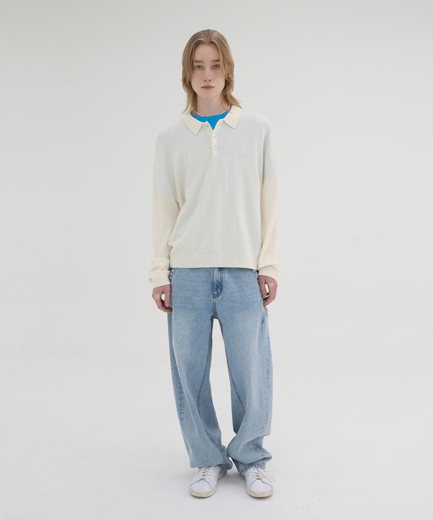 KNOUUN Essential Collar Knit (Ivory)