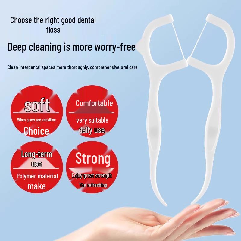 Family Pack Ultra-Fine Disposable Floss Picks: Individually Wrapped Toothpick Floss for Home Teeth Cleaning