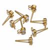 100pcs/20pcs 4mm Stainless Steel Ear Studs Rhinestone Earring Posts with Loop Rings for Earrings Jewelry Making DIY Wholesale