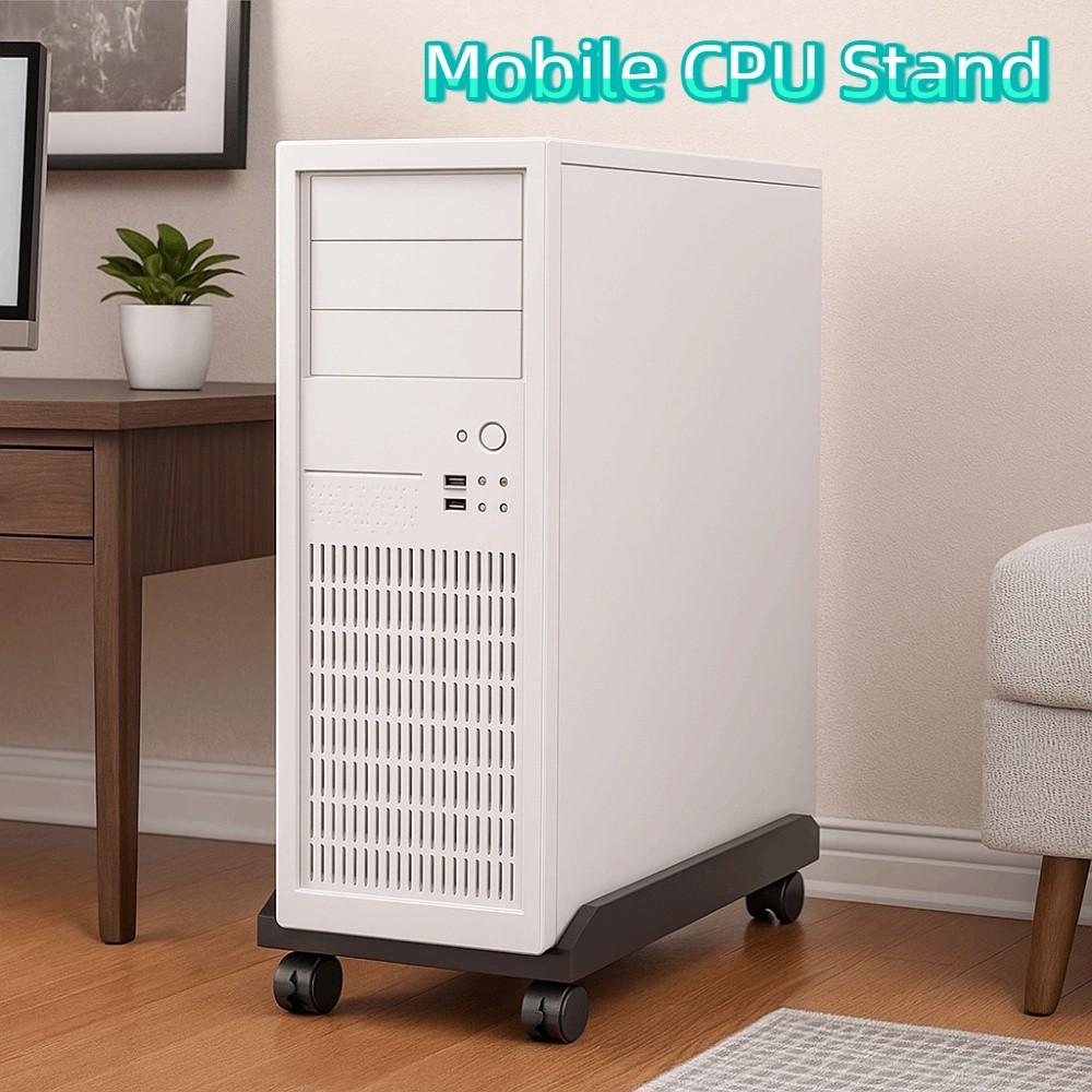 Lockable Mobile CPU Stand Black CPU Stand PC Accessories Computer Tower Stand  Office