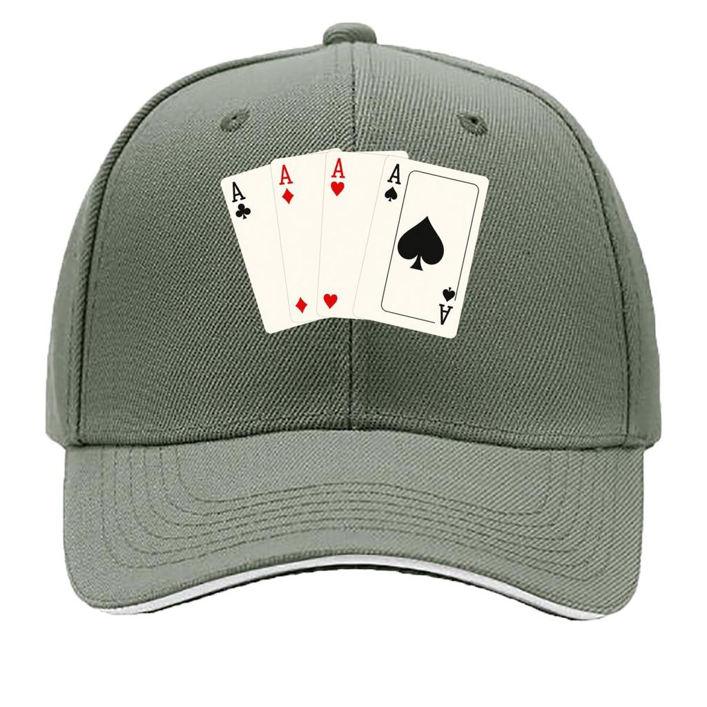 Four Aces Poker Card Fan Hip Hop Hat Fashion Outdoor Sports Sandwich Baseball Cap