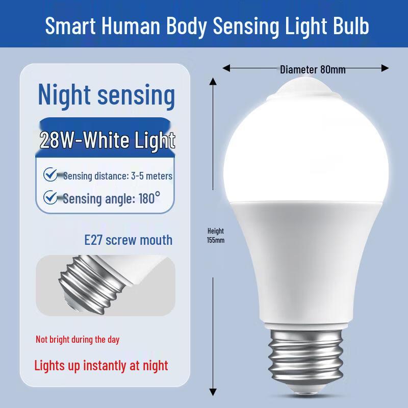 UOSU 28W E27 Motion Sensor Light Bulb (2-Pack)