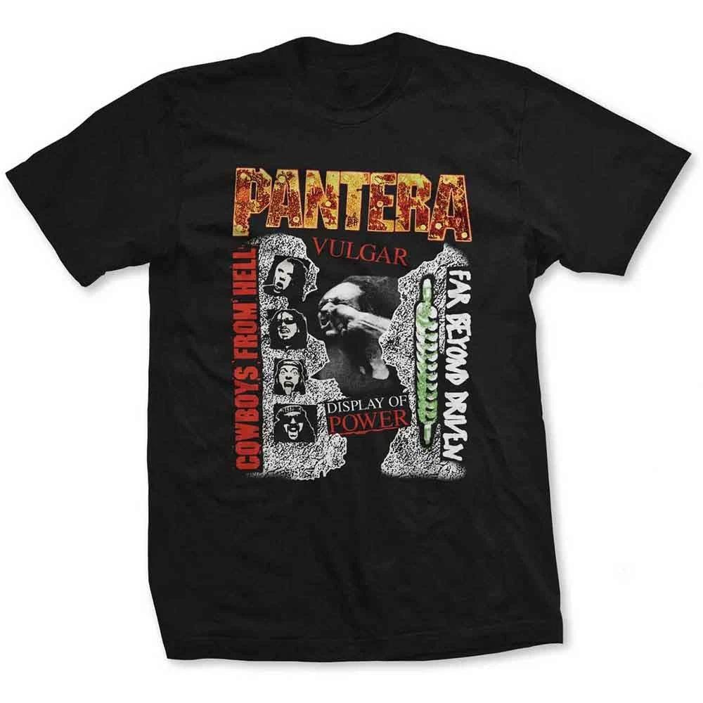 Pantera T Shirt 3 Albums Montage Band Logo new Official Mens Black XL