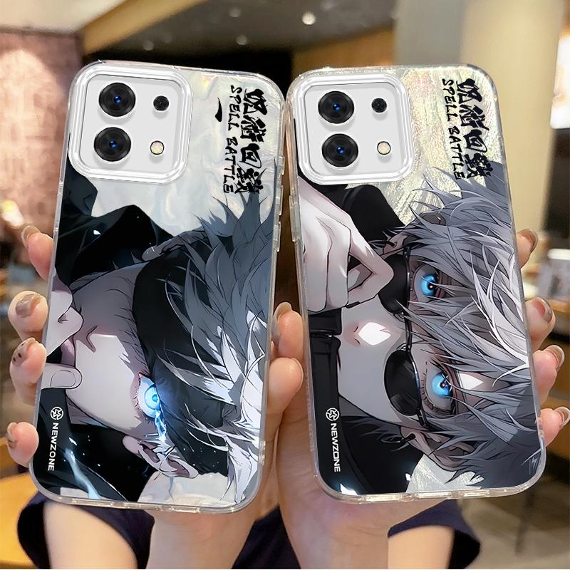Jujutsu Kaisen Satoru Gojo Anime Farbverlauf Handyhülle für Redmi Note13 12 11 10 9 ProPlus 13C 12C 10C 9C A2 A1 Harte rutschfeste Hülle