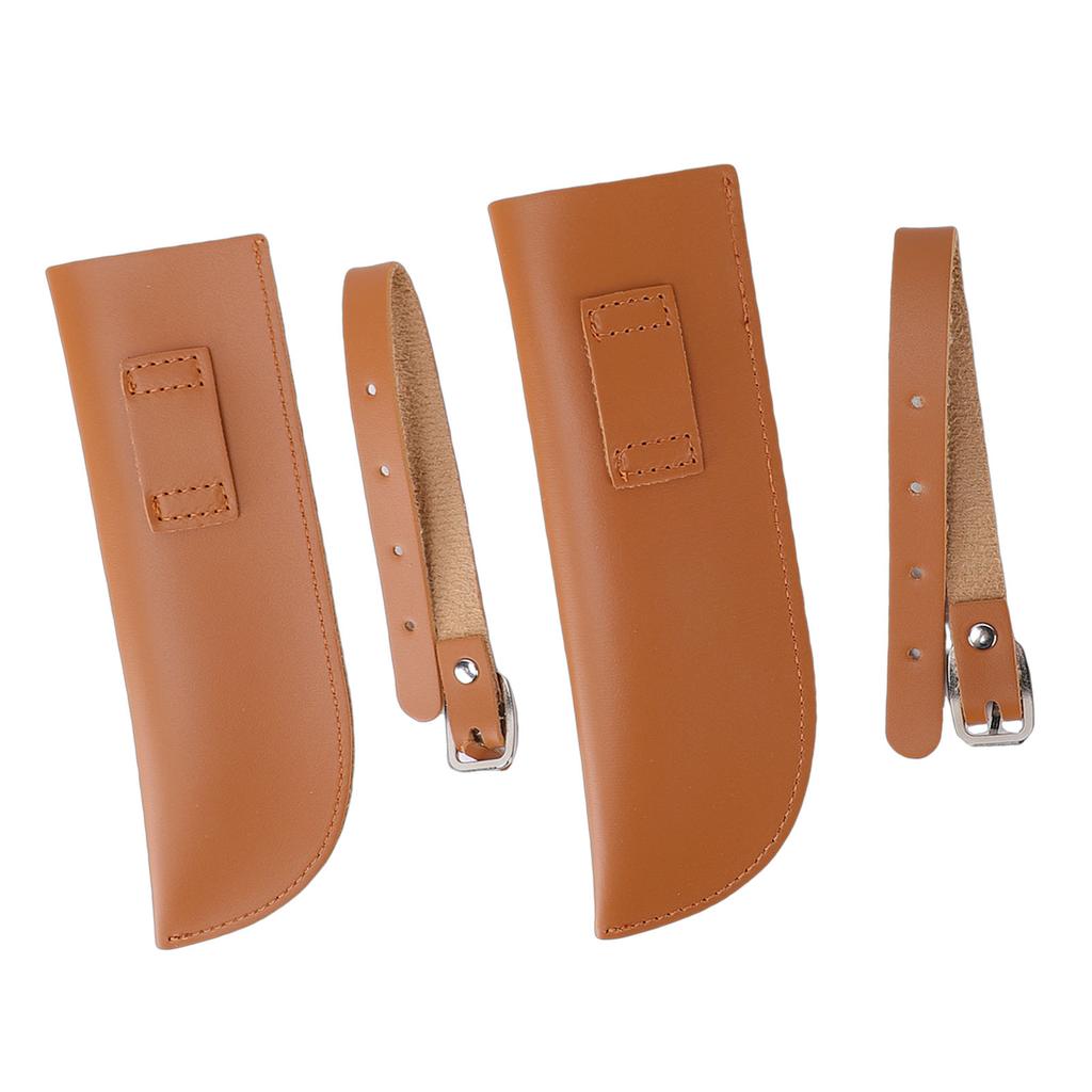 2PCS Equestrian Flag Holder with   Strap Buckle PU Leather Stirrup Flag Pole Carrier for Horse Training Riding Competition