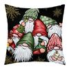 New Christmas Short Plush Pillow Cover Peach Skin Digital Printing Cushion Cover Christmas Snowman Pattern