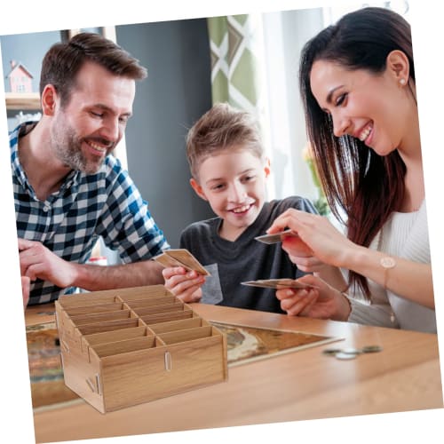 Garneck Wooden Card Case, Light Brown, Storage Case for Trading Decks, Card Box, Card Case