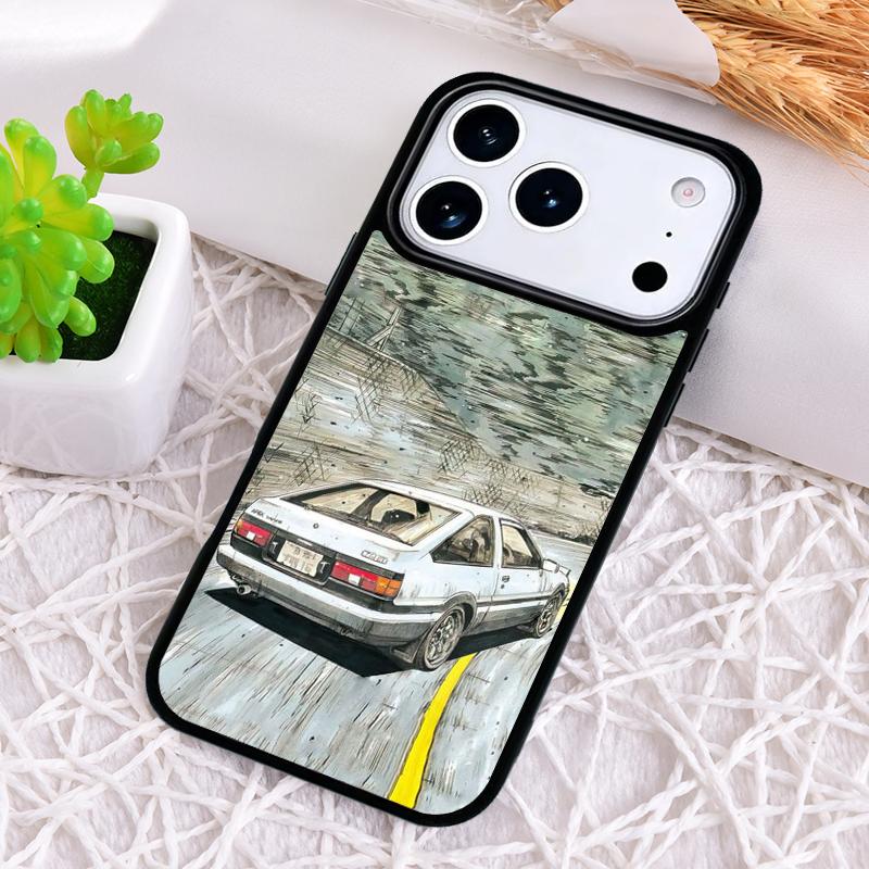 Initial D soft Phone Case for iPhone 17 Air 16 15 11 12 14 13 Pro Max Shockproof Cover