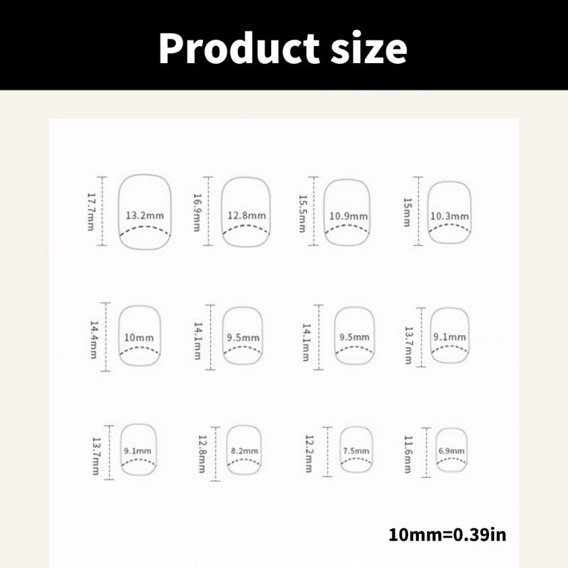 24 Pcs Short Ballerinas Press On Nail French Tip Full Cover Stick On Nail Elegant Artificial Nail Glossy False Nail