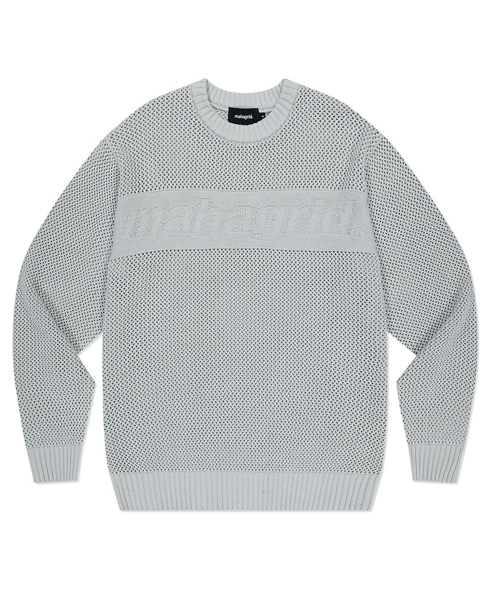 Maha Grid Basic Logo Mesh Knit Gray(Mg2Dsmk600A) Grey/S
