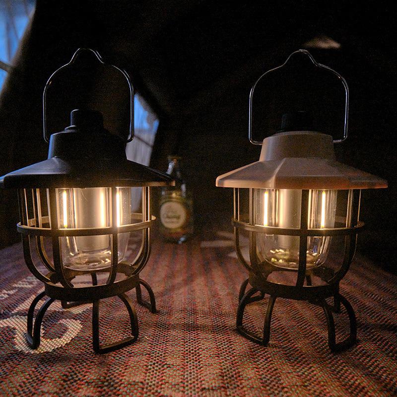 LED USB Rechargeable Comping Lantern IPX4 Waterproof Infinite Dimming Compression Tough Emergency Hurricane Lantern for Power Outages Tent Hiking