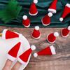 50/1Pcs Mini Santa Hats Wine Bottles Cover Cup Lollipop Hat Fork Knife Cutlery Bag For Xmas New Year Party Dinner Table Decors