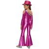Girls Off Shoulder Jumpsuit Long Sleeve Sequin Tassel Detail Slit Bell Bottom Metallic Romper Hat Included