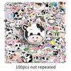 100 Cow Graffiti Cartoon Animal Stickers for Water Bottles, Computers, and Phones