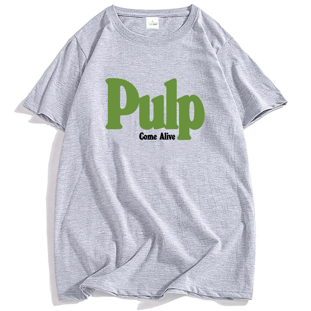 Pulp Come Alive T-Shirt Baumwolle Mode Rockband T-Shirts Lässig Locker Sommer Unisex Streetwear Grunge Hip Hop Grafik T-Shirt