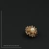 YOKO Double Layer Flower & Pearl Gemstone Diamond Blazer Buttons - Double-Sided Wool Fur Coat Decoratives
