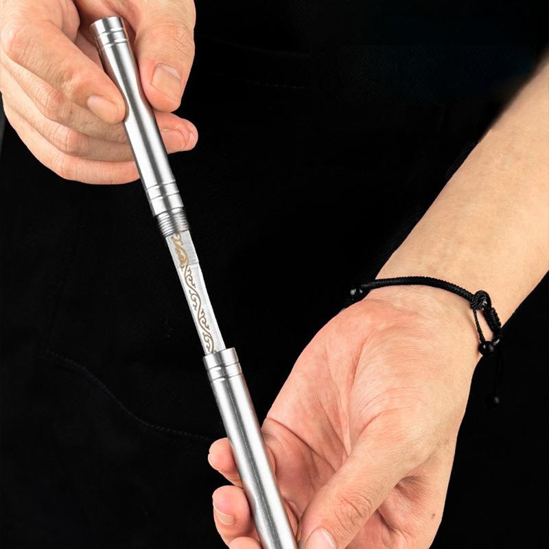 2024 Damascus Foldable Stainless Steel Integrated Tea Utensil Mini Tea Knife Tea Ceremony Handle Ornament Forging Fruit Knife