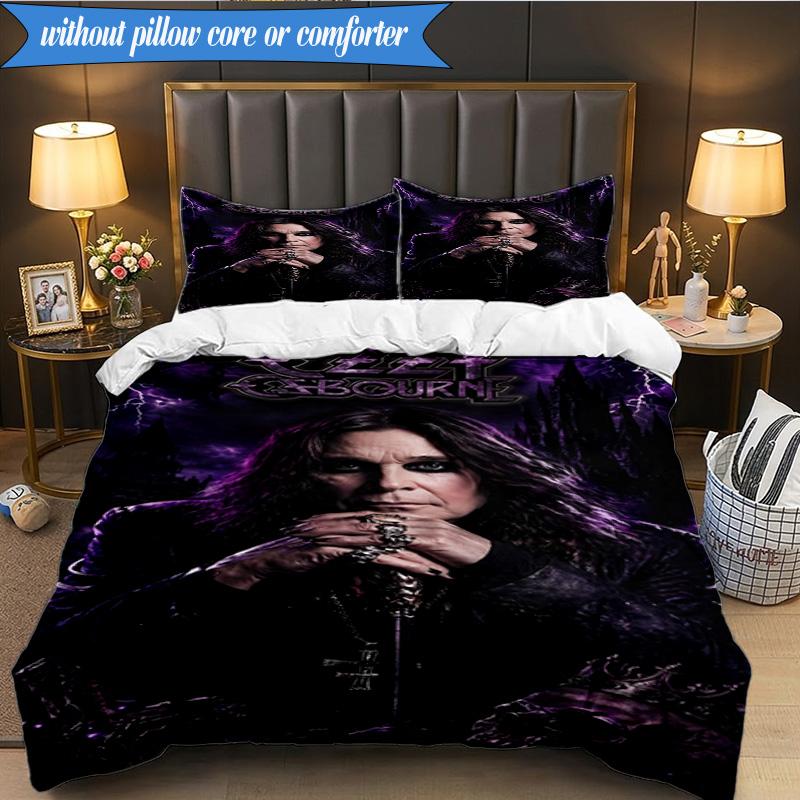 3PCS Ozzy Metal Legend Bedding Set,Including 1pc Duvet Cover And 2pcs Pillowcases Perfect for Bedroom, Dormitory, Fan Christmas Gift
