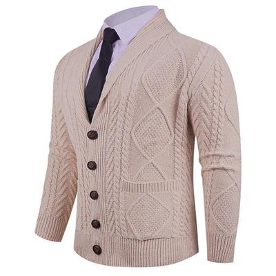 European Size Men's Thick Cable Knit Cardigan Sweater - Autumn/Winter Fashion