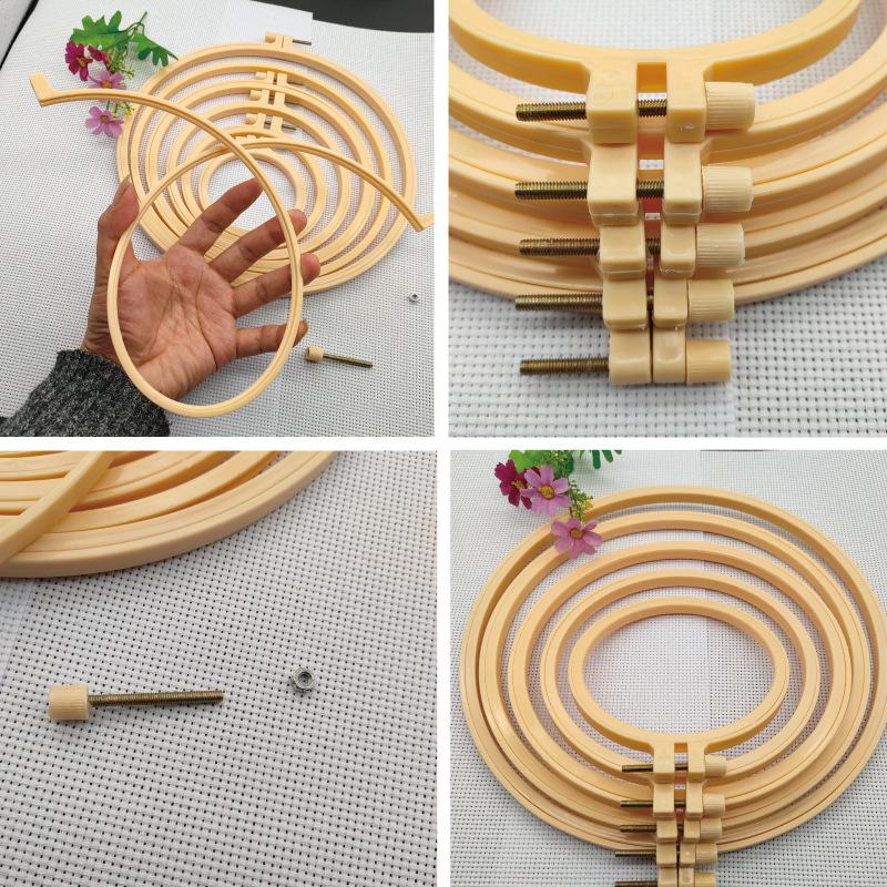 Verstellbarer Stickrahmen aus Bambusimitat: Dekoratives DIY-Ornament & Kreuzstichrahmen