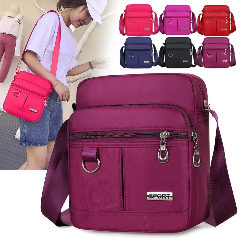 Mehrere Taschen Hohe Kapazität Damen Nylon Umhängetasche Cross Body Schultertasche Messenger Tasche Oxford Klappe Handtaschen